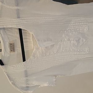 White Cotton and Lace Blouse